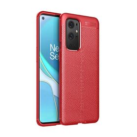 Teleplus OnePlus 9 Pro Deri Dokulu Niss Silikon Lacivert Kılıf