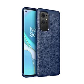 Teleplus OnePlus 9 Pro Deri Dokulu Niss Silikon Lacivert Kılıf