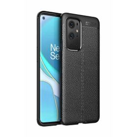 Teleplus OnePlus 9 Pro Deri Dokulu Niss Silikon Lacivert Kılıf