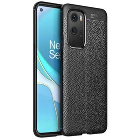 Teleplus OnePlus 9 Pro Deri Dokulu Silikon Siyah Kılıf