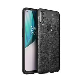 Teleplus Oneplus Nord N10 5g Deri Dokulu Lacivert Silikon Cep Telefonu Kılıf