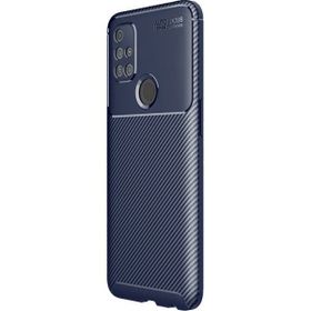 Teleplus Oneplus Nord N10 5g Negro Karbon Dokulu Lacivert Silikon Cep Telefonu Kılıf