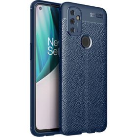 Teleplus Oneplus Nord N100 Deri Dokulu Nano Ekran Koruyucu Lacivert Silikon Cep Telefonu Kılıf