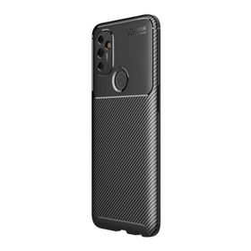 Teleplus Oneplus Nord N100 Negro Karbon Dokulu Siyah Silikon Cep Telefonu Kılıf