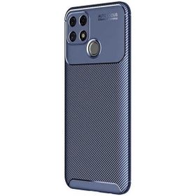 Teleplus Oppo A15 Kamera Korumalı Negro Karbon Silikon Lacivert + Nano Ekran Koruyucu Kılıf