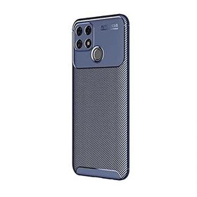 Teleplus Oppo A15 Kamera Korumalı Negro Karbon Silikon Lacivert + Nano Ekran Koruyucu Kılıf