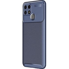 Teleplus Oppo A15 Kamera Korumalı Negro Karbon Silikon Siyah Kılıf