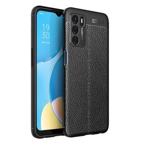 Teleplus Oppo A16 Kamera Korumalı Deri Dokulu Silikon Kırmızı Kılıf