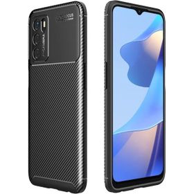 Teleplus Oppo A16 Kamera Korumalı Negro Karbon Silikon Siyah Kılıf