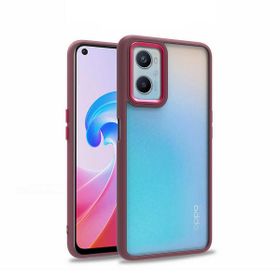 Teleplus Oppo A36 Renkli Bumper Hybrid Flora Silikon Mor Kılıf