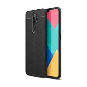 Teleplus Oppo A5 2020 Deri Dokulu Silikon Kırmızı Kılıf