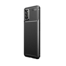 Teleplus Oppo A52 Ultra Soft Negro Karbon Silikon Lacivert Kılıf + Tam Kapatan Ekran Koruyucu