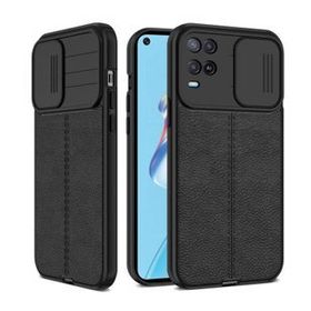 Teleplus Oppo A54 4G Lensi Kamera Korumalı Deri Dokulu Silikon Kırmızı Kılıf