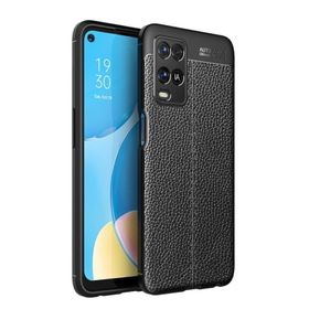 Teleplus Oppo A54 Deri Dokulu Silikon Lacivert Nano Ekran Koruyucu Kılıf