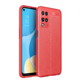 Teleplus Oppo A54 Deri Dokulu Siyah Silikon Kılıf