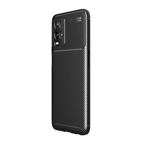 Teleplus Oppo A54 Negro Karbon Silikon Siyah + Nano Ekran Koruyucu Kılıf