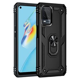 Teleplus Oppo A54 Vega Yüzüklü Tank Kapak Siyah + Nano Ekran Koruyucu Kılıf