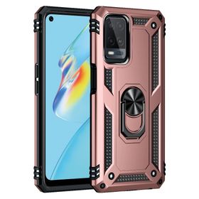 Teleplus Oppo A54 Vega Yüzüklü Tank Kapak Siyah + Nano Ekran Koruyucu Kılıf
