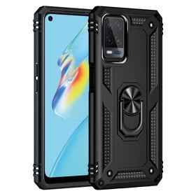 Teleplus Oppo A54 Vega Yüzüklü Tank Kapak Siyah + Nano Ekran Koruyucu Kılıf