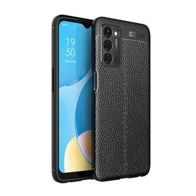 Teleplus Oppo A55 5G Kılıf Kamera Korumalı Deri Dokulu Silikon Siyah Cep Telefonu Kılıfı