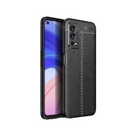 Teleplus Oppo A55 5G Kılıf Kamera Korumalı Deri Dokulu Silikon Siyah Cep Telefonu Kılıfı