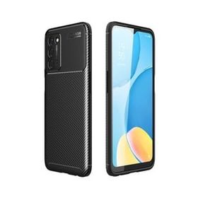 Teleplus Oppo A55 5g Kılıf Kamera Korumalı Karbon Dokulu Silikon Lacivert + Nano Ekran Koruyucu