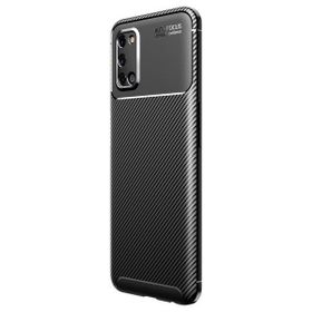 Teleplus Oppo A72 Siyah Ultra Soft Negro Karbon Silikon Kılıf+Tam Kapatan Ekran Koruyucu