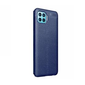 Teleplus Oppo A73 Deri Dokulu Lacivert Silikon Cep Telefonu Kılıf