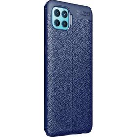 Teleplus Oppo A73 Deri Dokulu Lacivert Silikon Cep Telefonu Kılıf
