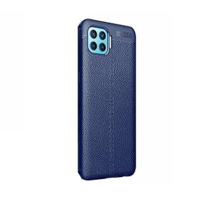 Teleplus Oppo A73 Deri Dokulu Lacivert Silikon Cep Telefonu Kılıf