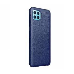 Teleplus Oppo A73 Deri Dokulu Lacivert Silikon Cep Telefonu Kılıf