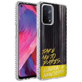 Teleplus Oppo A74 4G Desenli Elegans Serisi Silikon Siyah Kılıf