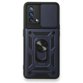 Teleplus Oppo A74 4G Kamera Korumalı Yüzüklü Tank Pars Silikon Siyah Kılıf