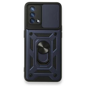 Teleplus Oppo A74 4G Kamera Korumalı Yüzüklü Tank Pars Silikon Siyah Kılıf