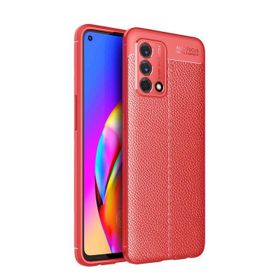 Teleplus Oppo A74 Deri Dokulu Silikon Kırmızı + Nano Ekran Koruyucu Kılıf
