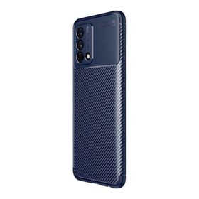 Teleplus Oppo A74 Negro Karbon Silikon Lacivert Kılıf