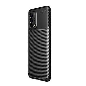 Teleplus Oppo A74 Negro Karbon Silikon Siyah + Nano Ekran Koruyucu Kılıf