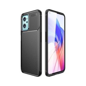 Teleplus Oppo A76 Karbon Dokulu Negro Silikon Lacivert Kılıf