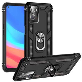 Teleplus Oppo A76 Vega Yüzüklü Standlı Kapak Siyah Kılıf