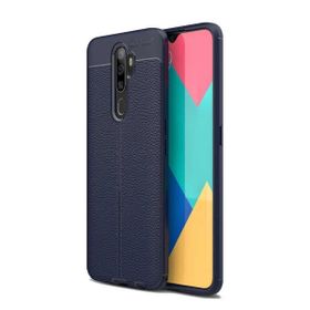 Teleplus Oppo A9 2020 Deri Dokulu Silikon Kırmızı Nano Ekran Koruyucu Cep Telefonu Kılıfı