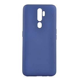 Teleplus Oppo A9 2020 Lüks Silikon Lacivert + Tam Kapatan Cam Kılıf