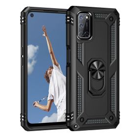 Teleplus Oppo A92 Vega Yüzüklü Tank Silikon Siyah Kılıf