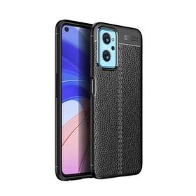 Teleplus Oppo A96 4G Deri Dokulu Niss Silikon Siyah Kılıf