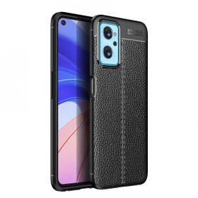 Teleplus Oppo A96 4G Deri Dokulu Niss Silikon Siyah Kılıf