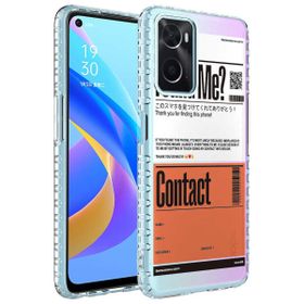 Teleplus Oppo A96 4G Desenli Elegans Serisi Silikon Mor Kılıf