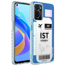 Teleplus Oppo A96 4G Desenli Elegans Serisi Silikon Mor Kılıf