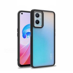 Teleplus Oppo A96 4G Renkli Bumper Hybrid Flora Silikon Lacivert Kılıf
