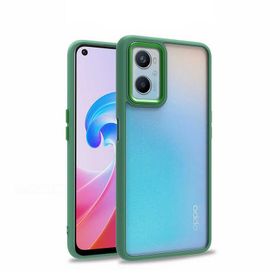 Teleplus Oppo A96 4G Renkli Bumper Hybrid Flora Silikon Lacivert Kılıf