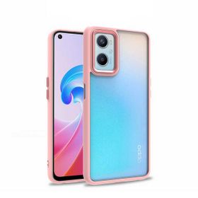 Teleplus Oppo A96 4G Renkli Bumper Hybrid Flora Silikon Lacivert Kılıf