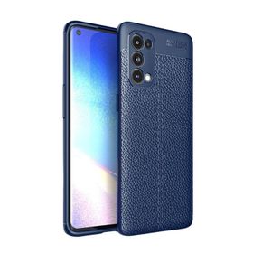 Teleplus Oppo Reno 5 5g Kamera Korumalı Deri Dokulu Lacivert Silikon Cep Telefonu Kılıf